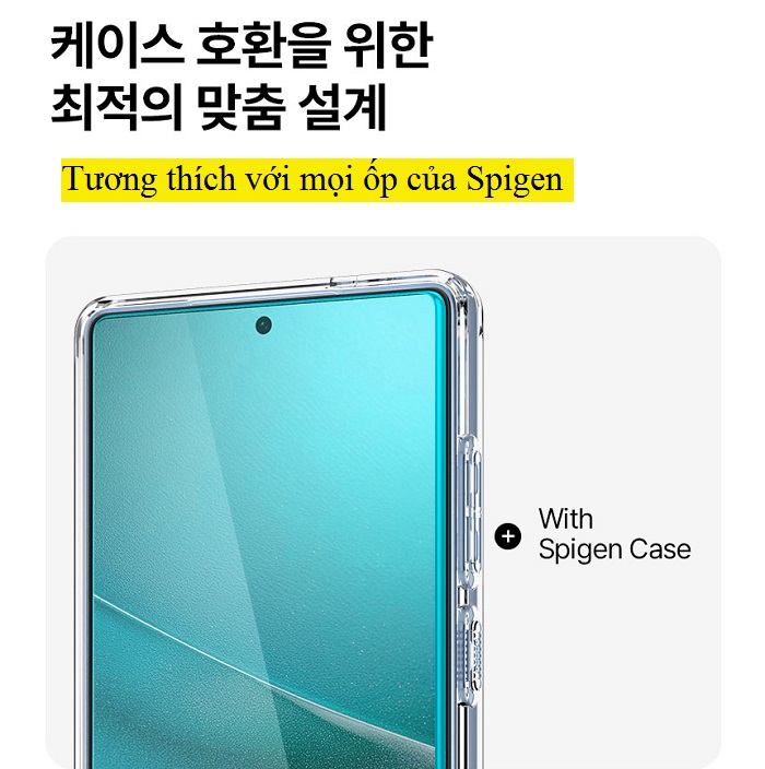 Dán kính cường lực Galaxy S25 Ultra Spigen Glas.tR EZ Fit HD 612